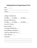 Garbage-Recycle Change Form