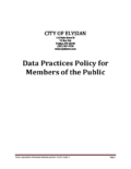 Data Practices Policy for Members of the Public City of Elysian 2021